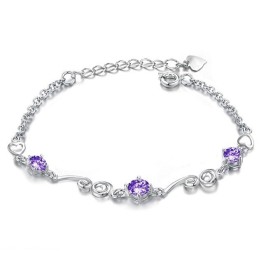 Stable Quality Female Platinum Plating Titanium Bracelet With Rhinestone
