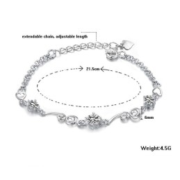 Stable Quality Female Platinum Plating Titanium Bracelet With Rhinestone