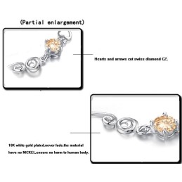 Stable Quality Female Platinum Plating Titanium Bracelet With Rhinestone