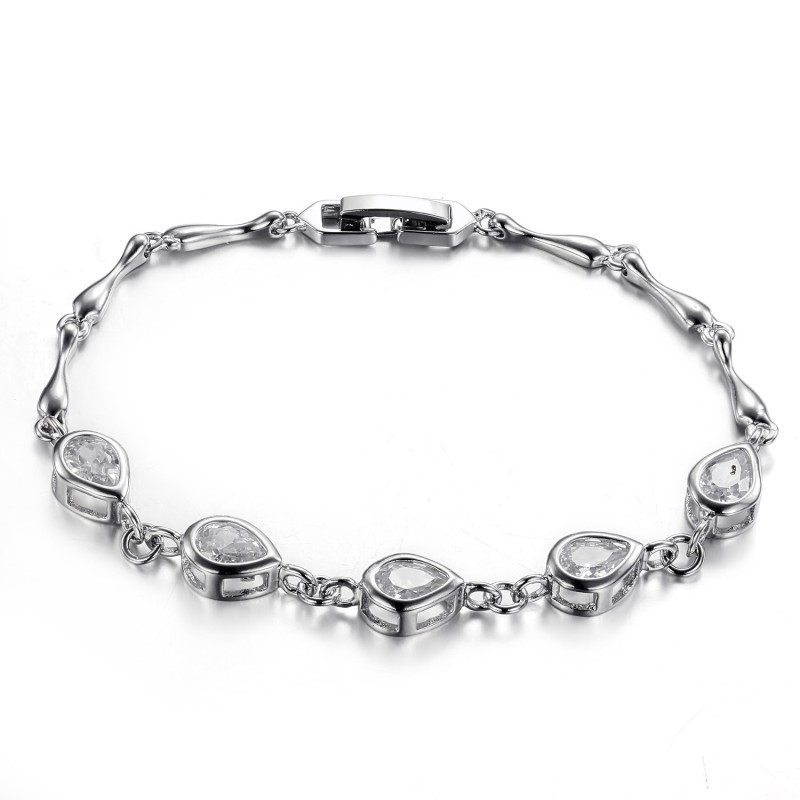 High Quality Female Platinum Plating Titanium Bracelet With Diamond High Quality Female Platinum Plating Titanium Bracelet With Diamond