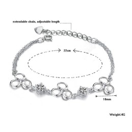 Quality And Quantity Assured Female Platinum Plating Titanium Bracelet With Diamond