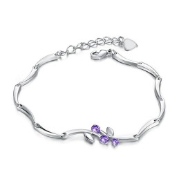World-Wide Renown Female Platinum Plating Titanium Bracelet With Diamond