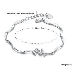 World-Wide Renown Female Platinum Plating Titanium Bracelet With Diamond