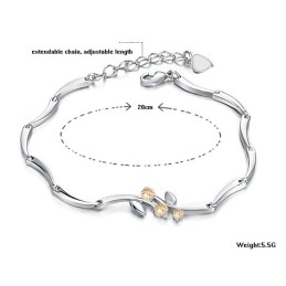 World-Wide Renown Female Platinum Plating Titanium Bracelet With Diamond
