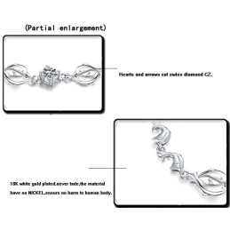 Durable In Use Female Dolphin Shape Platinum Plating Titanium Bracelet With Diamond