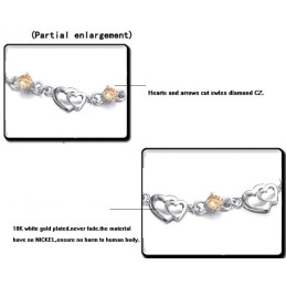 Durable In Use Female Platinum Plating Titanium Bracelet With Diamond