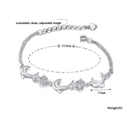 High Quality Female Dolphin Shape Platinum Plating Titanium Bracelet With Diamond