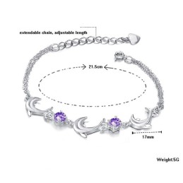 High Quality Female Dolphin Shape Platinum Plating Titanium Bracelet With Diamond