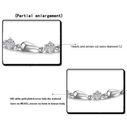 Quality And Quantity Assured Female Platinum Plating Titanium Bracelet With Diamond