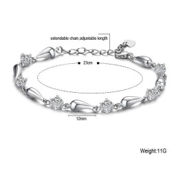 Quality And Quantity Assured Female Platinum Plating Titanium Bracelet With Diamond