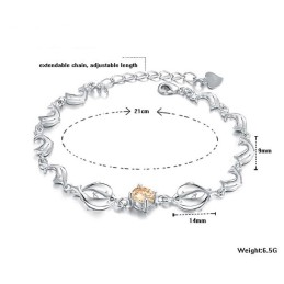 Reliable Quality Female Dolphin Shape Platinum Plating Titanium Bracelet With Diamond
