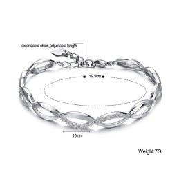 The Queen Of Quality Female Platinum Plating Titanium Bracelet With Diamond
