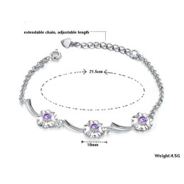 Durable In Use Female Clover Shape Platinum Plating Titanium Bracelet