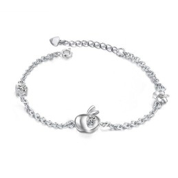 Complete In Specifications Female Apple Shape Platinum Plating Titanium Bracelet With Diamond