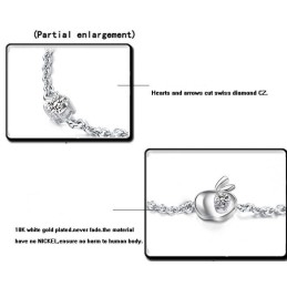 Complete In Specifications Female Apple Shape Platinum Plating Titanium Bracelet With Diamond