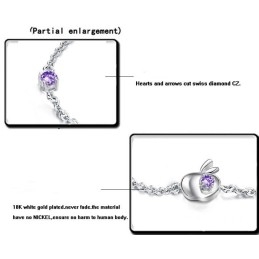 Complete In Specifications Female Apple Shape Platinum Plating Titanium Bracelet With Diamond