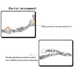 High Quality Female Hollow Platinum Plating Titanium Bracelet With Diamond