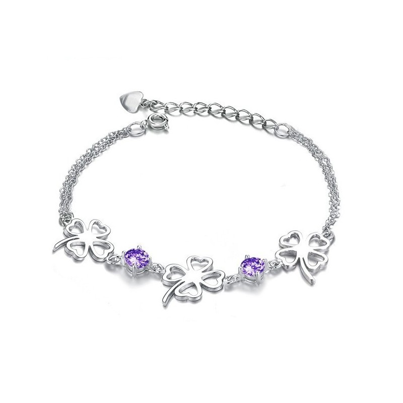 Excellent Quality Female Clover Shape Platinum Plating Titanium Bracelet Excellent Quality Female Clover Shape Platinum Plating Titanium Bracelet