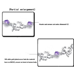 Excellent Quality Female Clover Shape Platinum Plating Titanium Bracelet