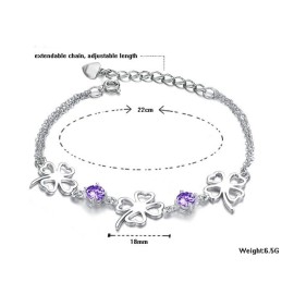 Excellent Quality Female Clover Shape Platinum Plating Titanium Bracelet