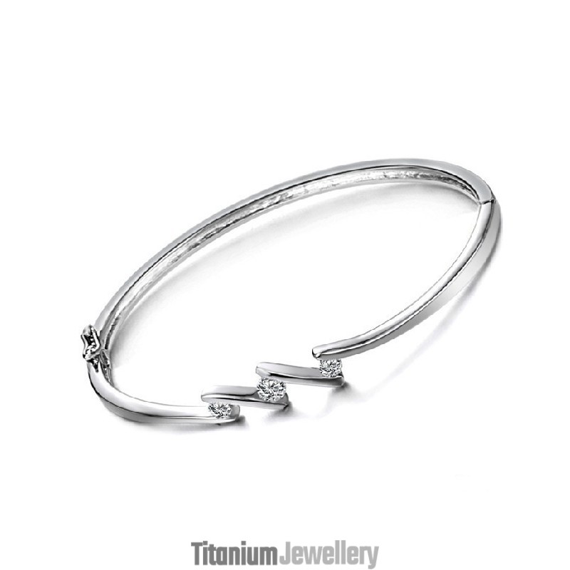 Quality And Quantity Assured Female Allergy Free Platinum Plating Titanium Bangle With Rhinestone Quality And Quantity Assured Female Allergy Free Platinum Plating Titanium Bangle With Rhinestone