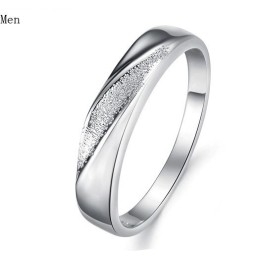 Wide Varieties Scrub Platinum Plating Titanium Ring For Lovers
