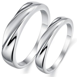 High Quality Concise Platinum Plating Titanium Ring For Lovers