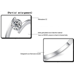 Dependable Performance Female Platinum Plating Titanium Ring With Rhinestone