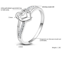 Excellent Quality Female Sweetheart Platinum Plating Titanium Ring