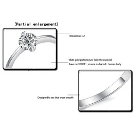 Quality And Quantity Assured Female Platinum Plating Titanium Ring With Rhinestone