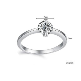 Quality And Quantity Assured Female Platinum Plating Titanium Ring With Rhinestone