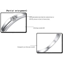 Stable Quality Platinum Plating Titanium Ring For Lovers With Rhinestone