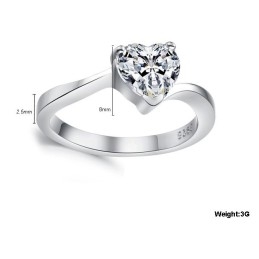 The Queen Of Quality Female Sweetheart Platinum Plating Titanium Ring With Rhinestone