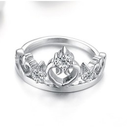 World-Wide Renown Platinum Plating Titanium Ring With Rhinestone