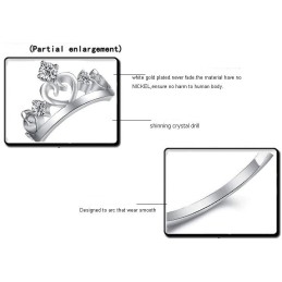 World-Wide Renown Platinum Plating Titanium Ring With Rhinestone