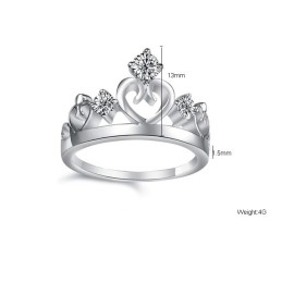 World-Wide Renown Platinum Plating Titanium Ring With Rhinestone