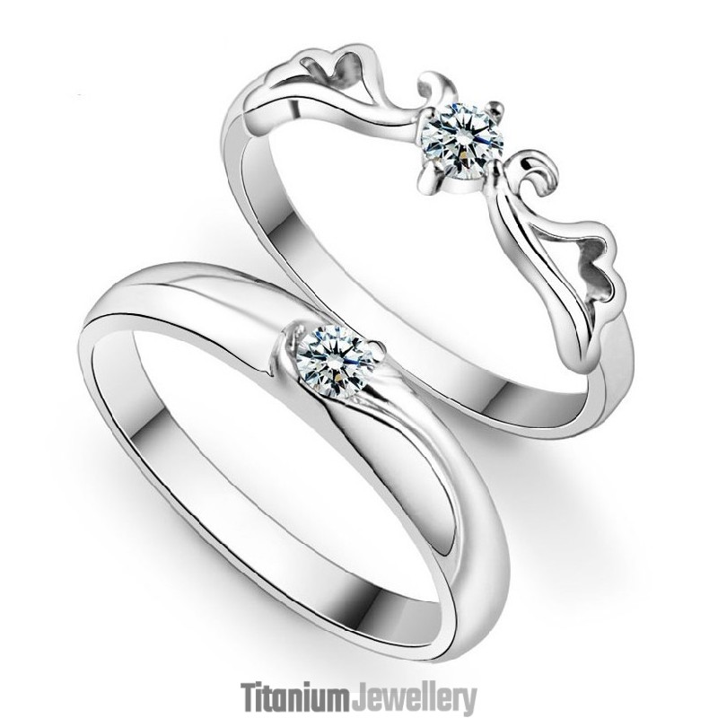 Quality And Quantity Assured Platinum Plating Titanium Ring For Lovers