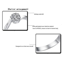 Quality And Quantity Assured Female Platinum Plating Titanium Ring With Rhinestone