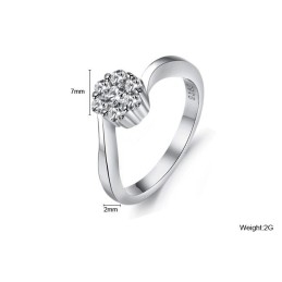 Quality And Quantity Assured Female Platinum Plating Titanium Ring With Rhinestone