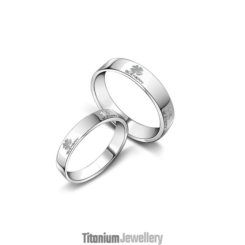 Well-Known For Its Fine Quality Clover Shape Platinum Plating Titanium Ring For Lovers Well-Known For Its Fine Quality Clover Shape Platinum Plating Titanium Ring For Lovers