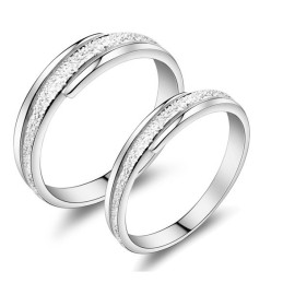 Wide Varieties Pearl Yarn Platinum Plating Titanium Ring For Lovers