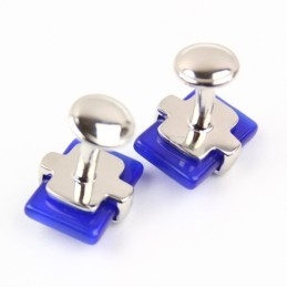 Titanium And Blue Agate Oblong Cufflinks