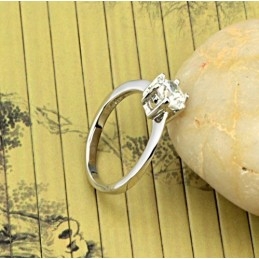 Quality And Quantity Assured Female Platinum Plating Titanium Ring With Rhinestone