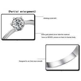 Quality And Quantity Assured Female Platinum Plating Titanium Ring With Rhinestone
