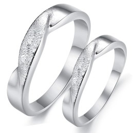 To Have A Long Story Scrub Platinum Plating Titanium Ring For Lovers