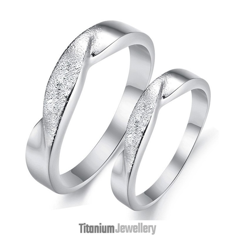 To Have A Long Story Scrub Platinum Plating Titanium Ring For Lovers