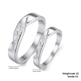 To Have A Long Story Scrub Platinum Plating Titanium Ring For Lovers