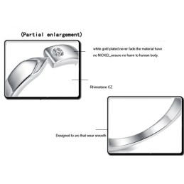 High Quality Platinum Plating Titanium Ring For Lovers With Rhinestone