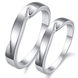 Quality And Quantity Assured Concise Platinum Plating Titanium Ring For Lovers