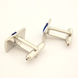 Titanium And Blue Agate Oblong Cufflinks